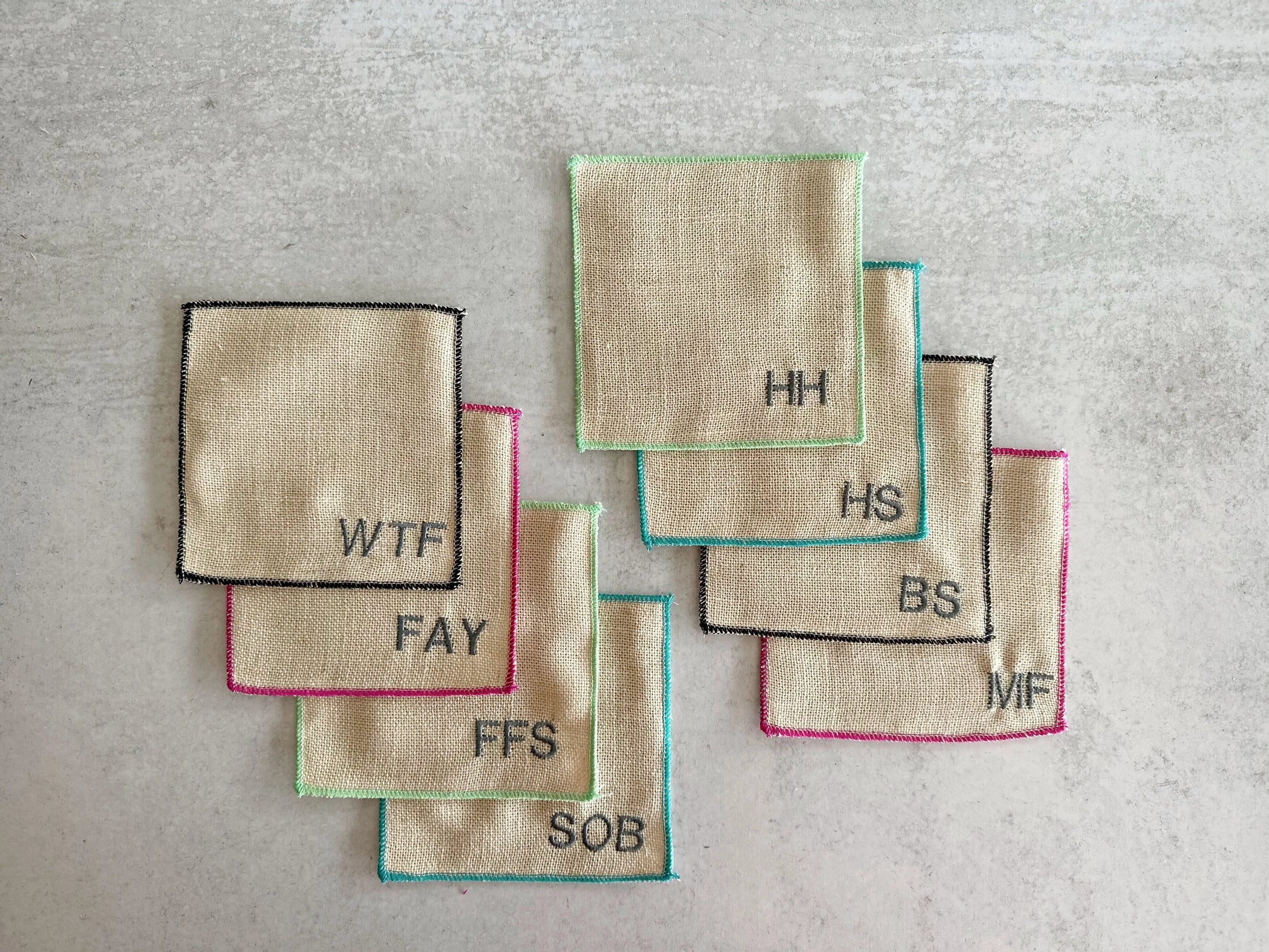 Sweary Linen Cocktail Napkins, Set of 8