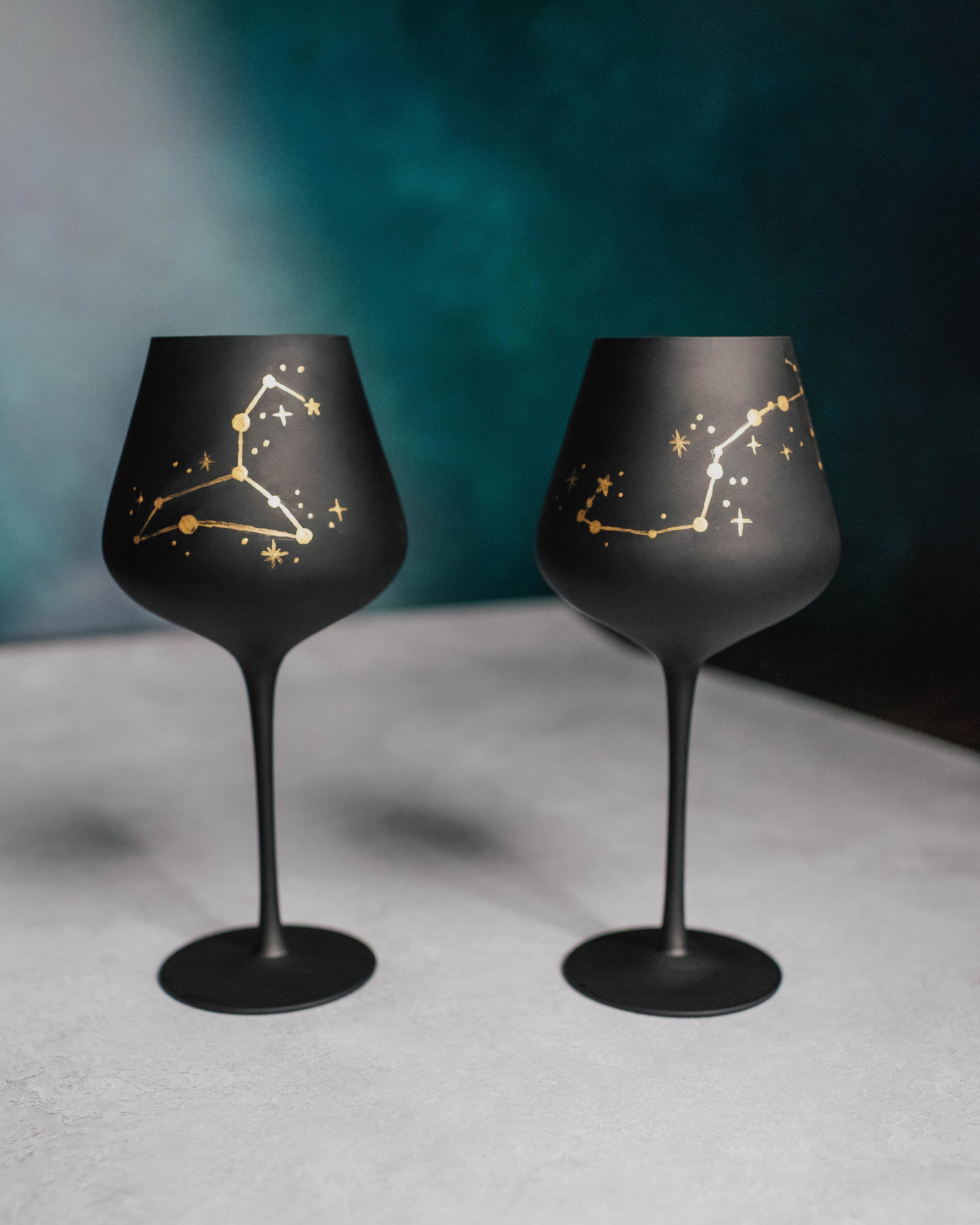 Zodiac Wine Glasses - Custom Hand-painted, Sold Individually