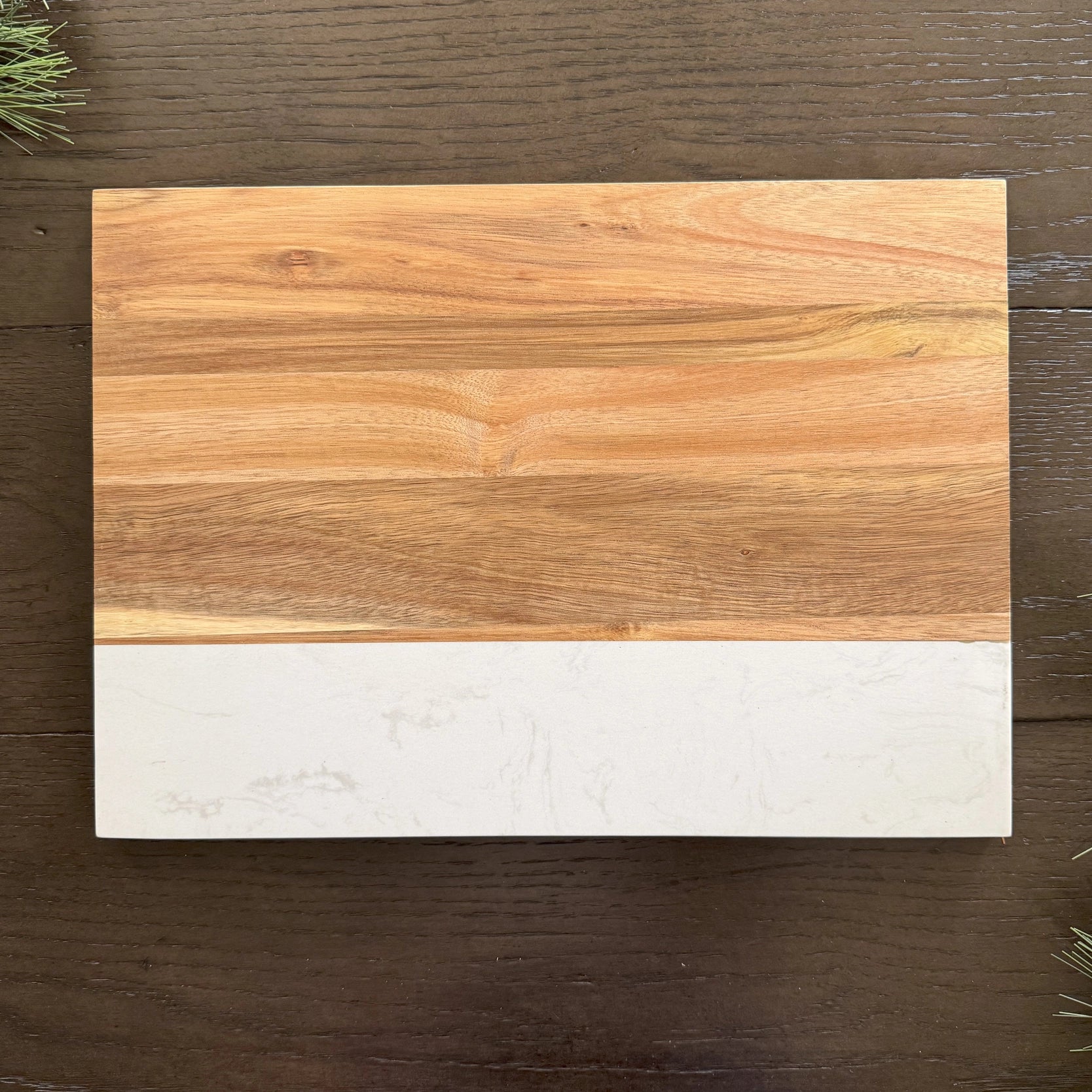 Marble + Acacia Serving Board, 14x10