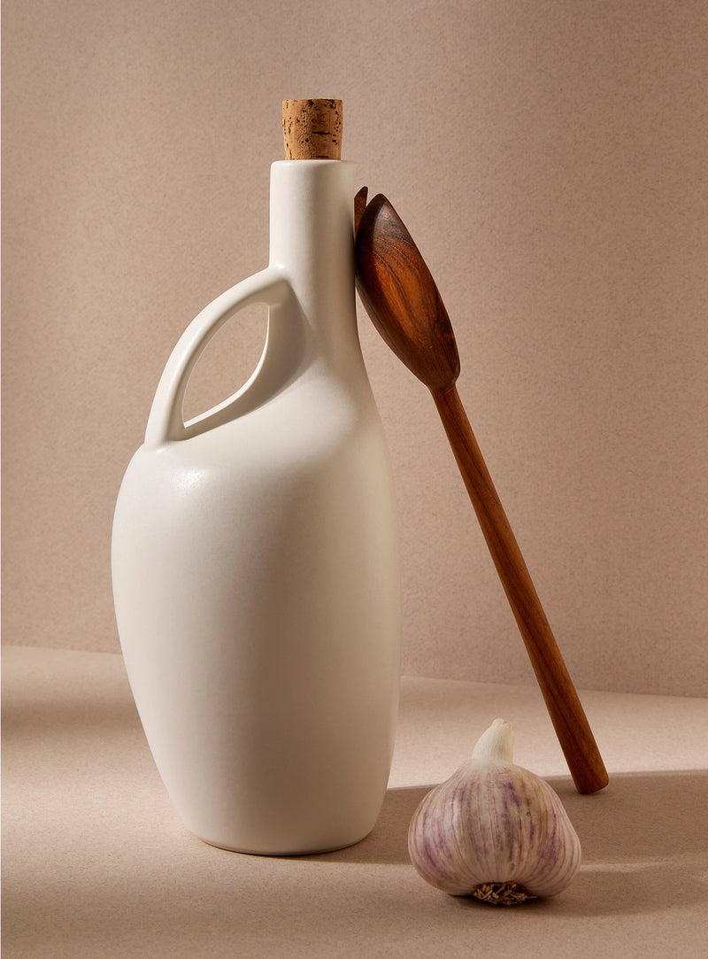 Handmade Stoneware Olive Oil Dispenser, 34 oz