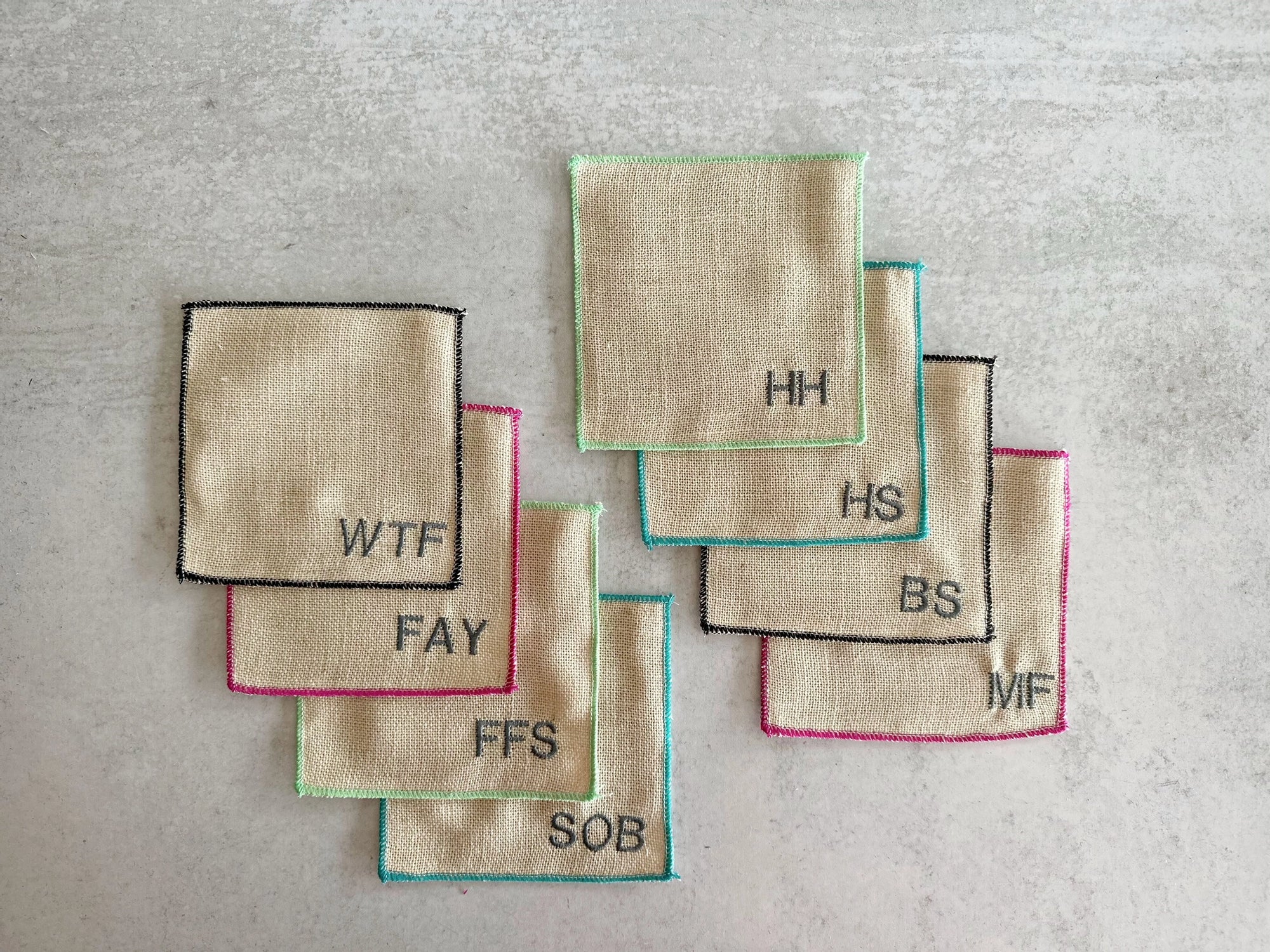 Sweary Linen Cocktail Napkins, Set of 8