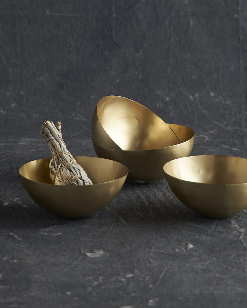 Artisan Brass Bowls, Small, Set of 4