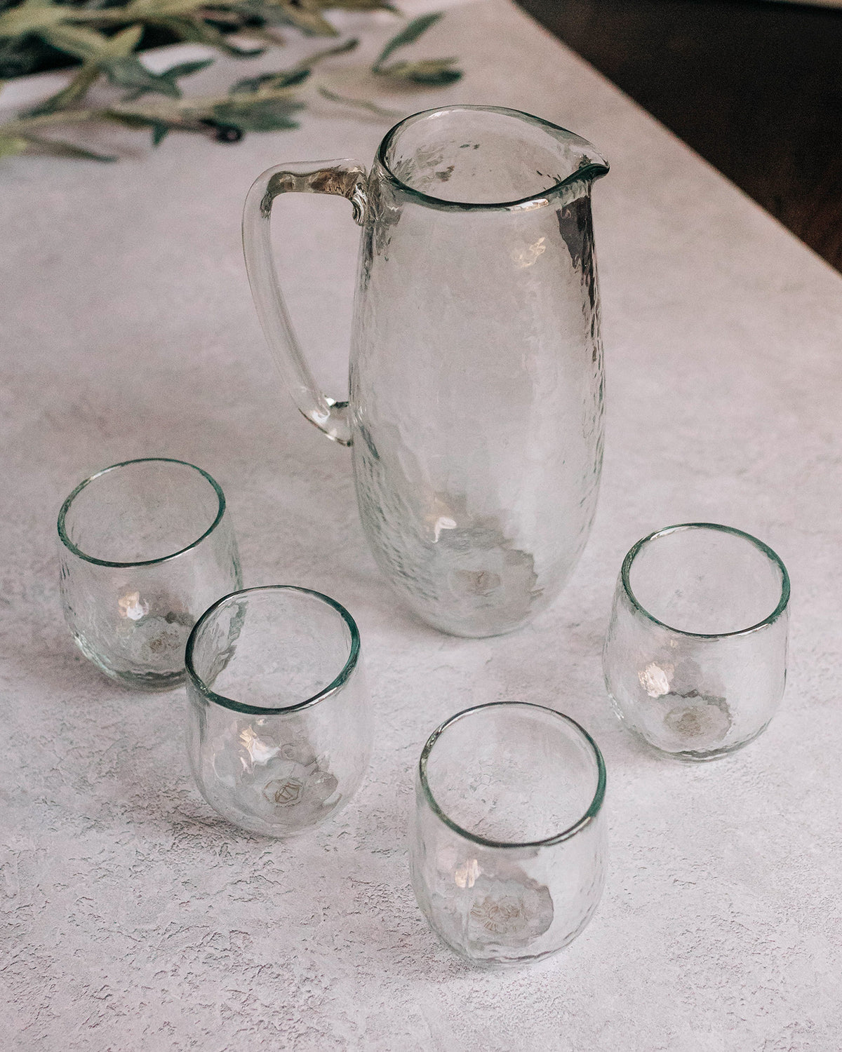 Pebbled Glass Beverage Set | Closing Gift | Clover & Clay Gatherings ...