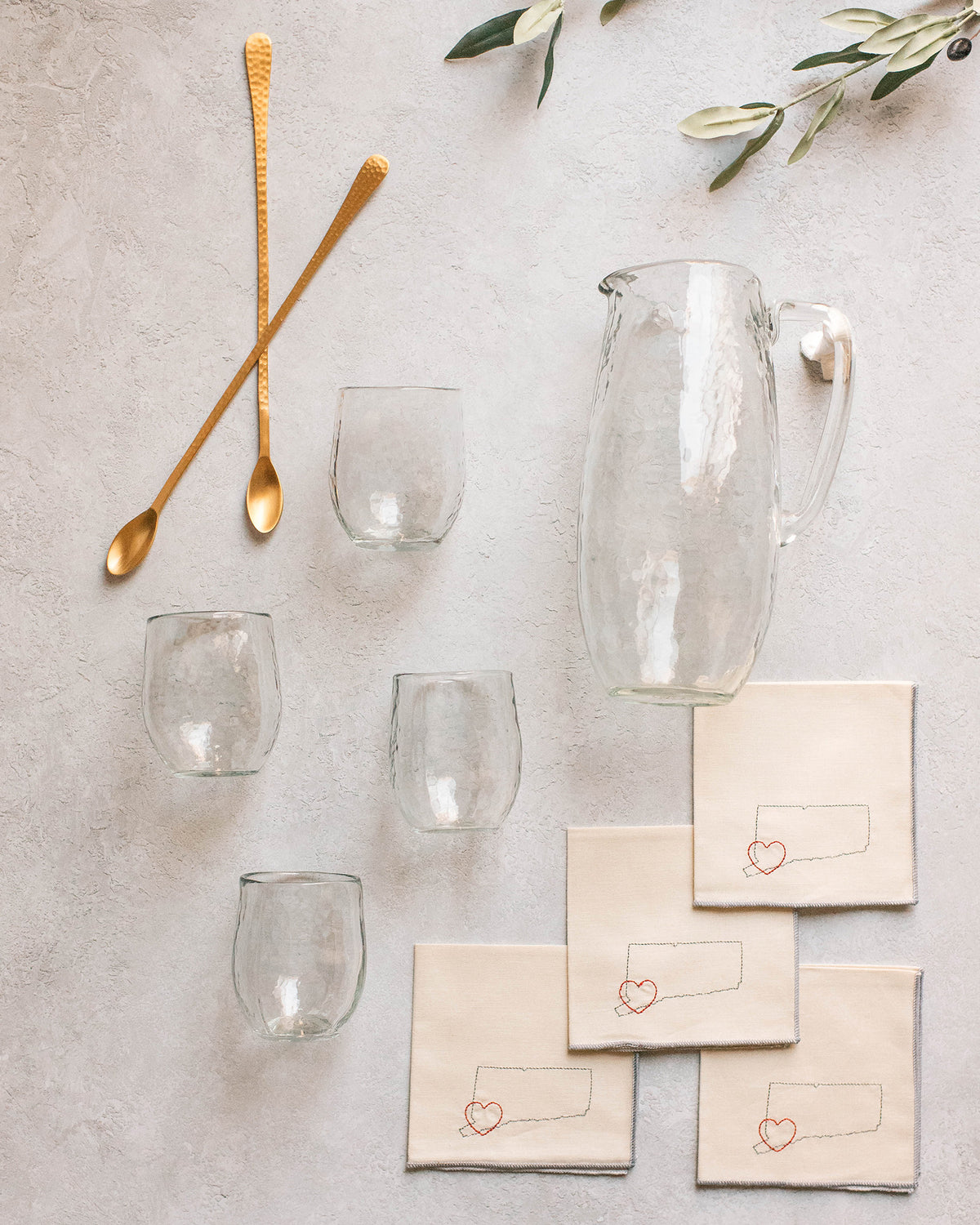 Pebbled Glass Beverage Set | Closing Gift | Clover & Clay Gatherings ...