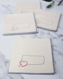 Connecticut State Cocktail Napkins, Set of 4