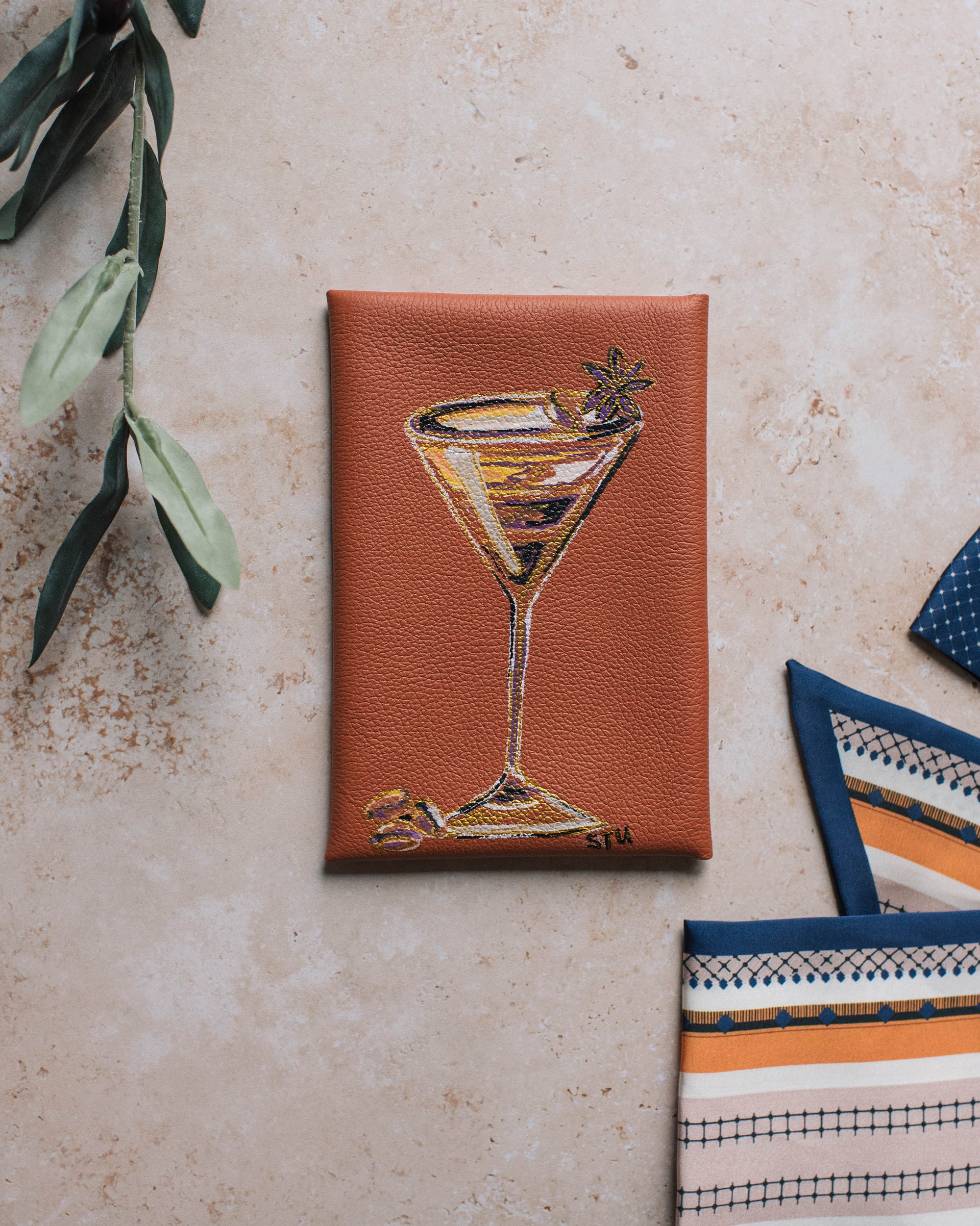 Cocktail Hour Leather Envelope-Style Wallet