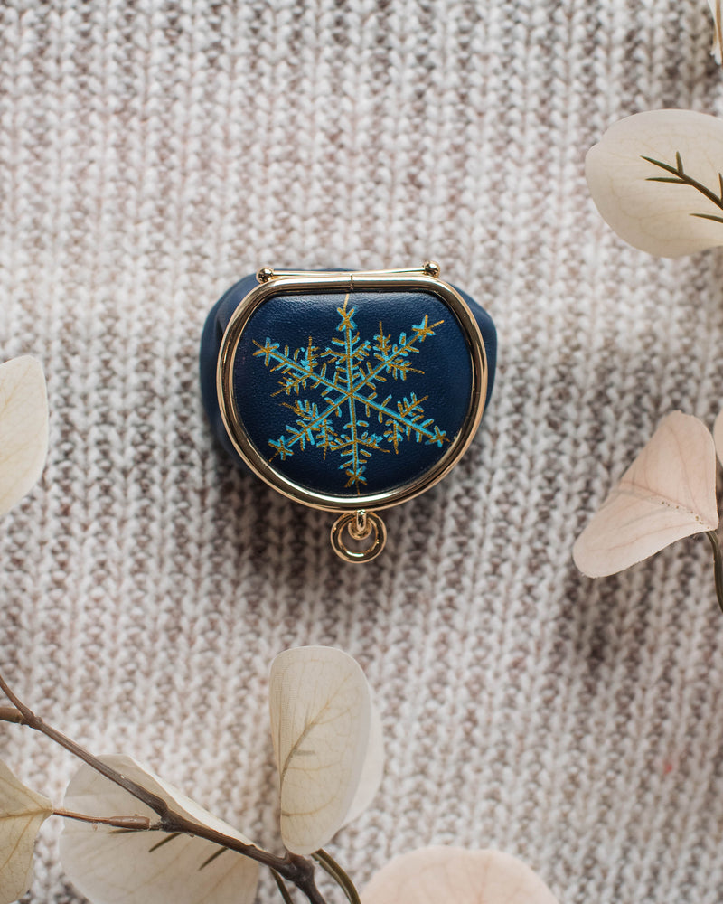 Winter Snowflake Leather Coin Purse