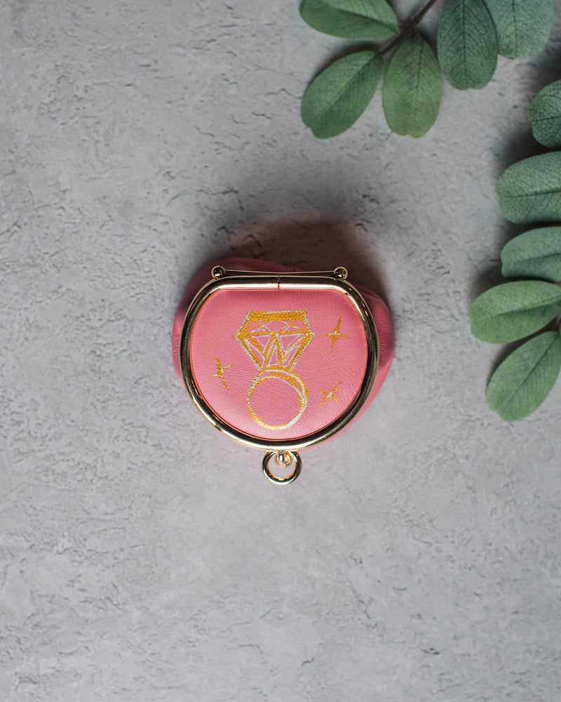 Diamond Ring Leather Coin Purse