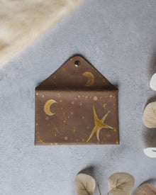 Celestial Dreams Leather Envelope-Style Wallet