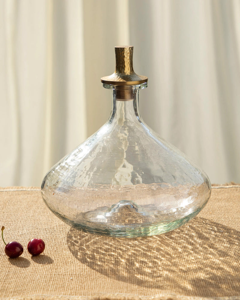 Pebbled Glass Decanter