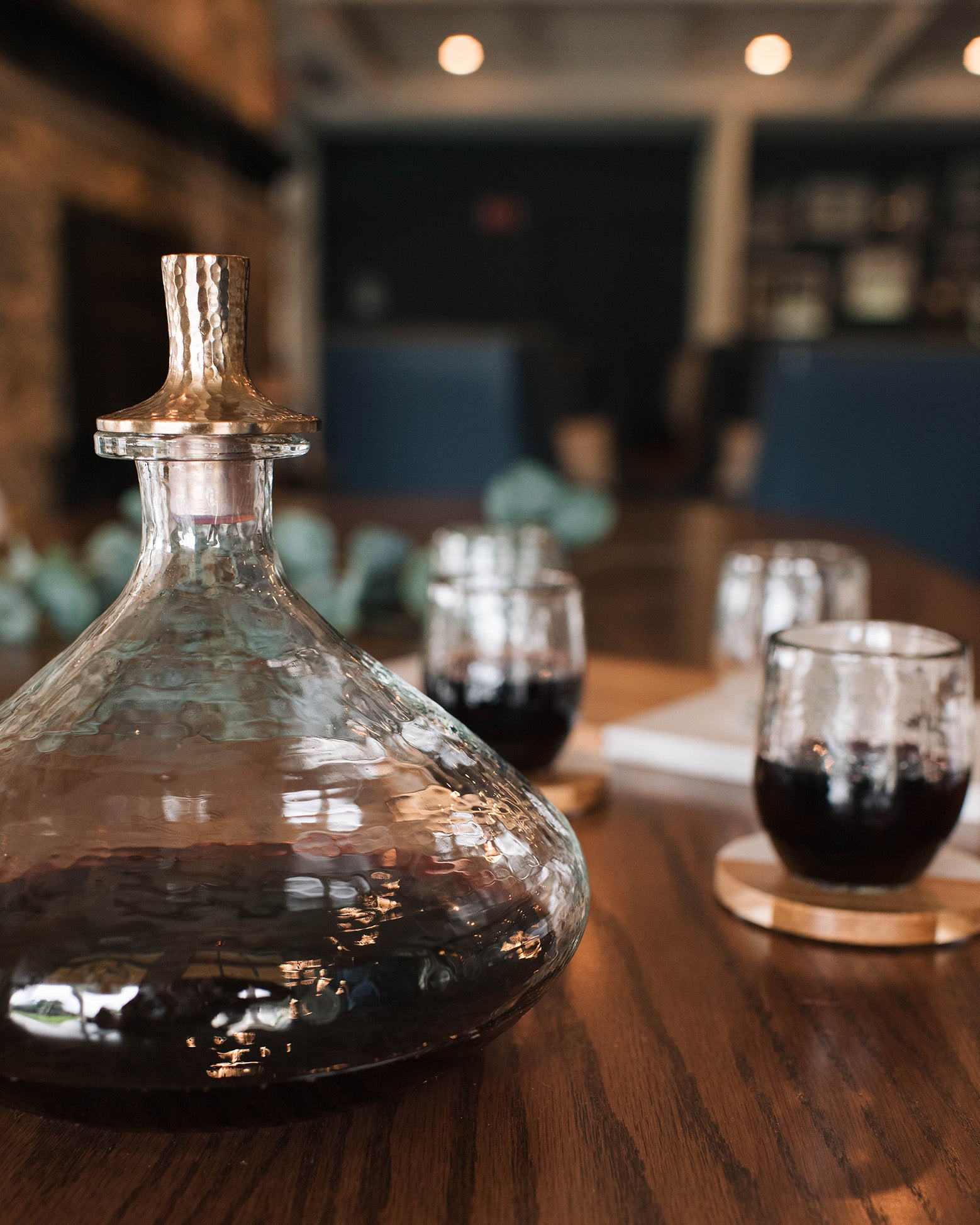 Pebbled Glass Decanter