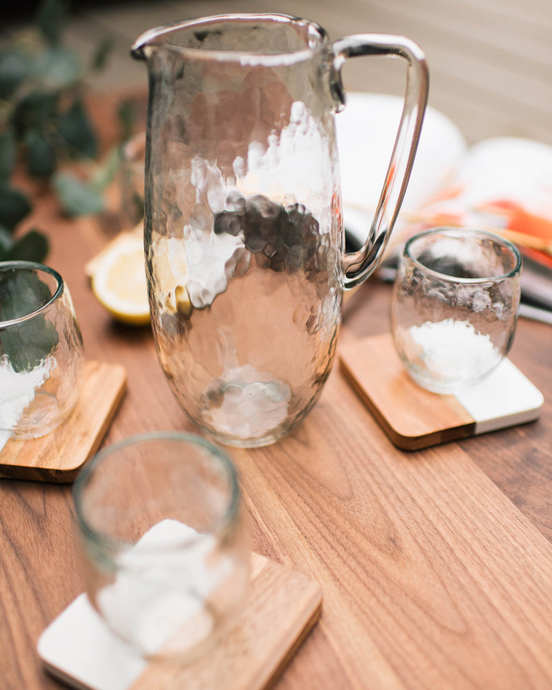 Pebbled Glass Pitcher