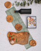 Olive Wood Cheese Board Set