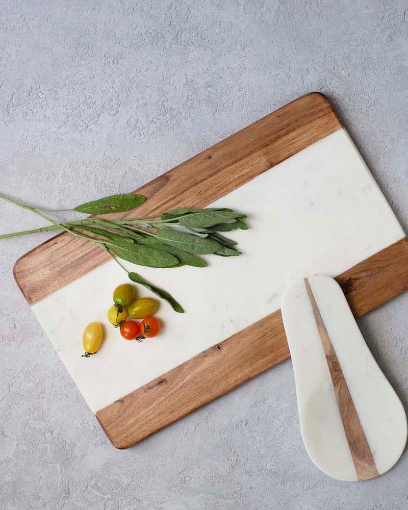 Marble and Acacia Wood Serving Board