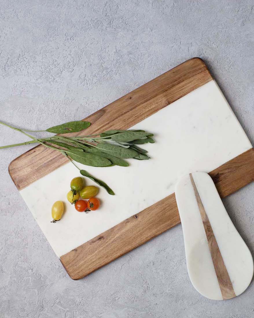 Marble and Acacia Wood Serving Board
