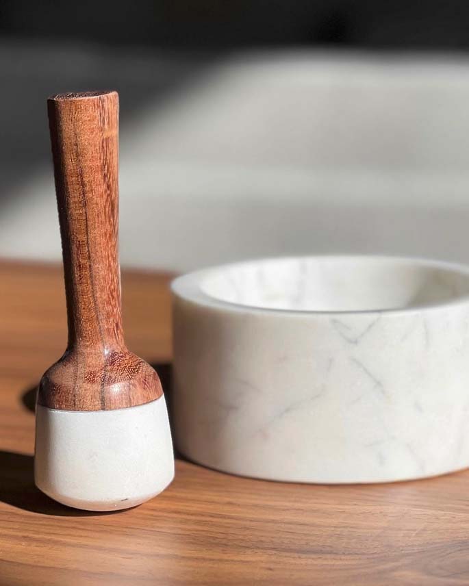 White Marble Mortar & Pestle