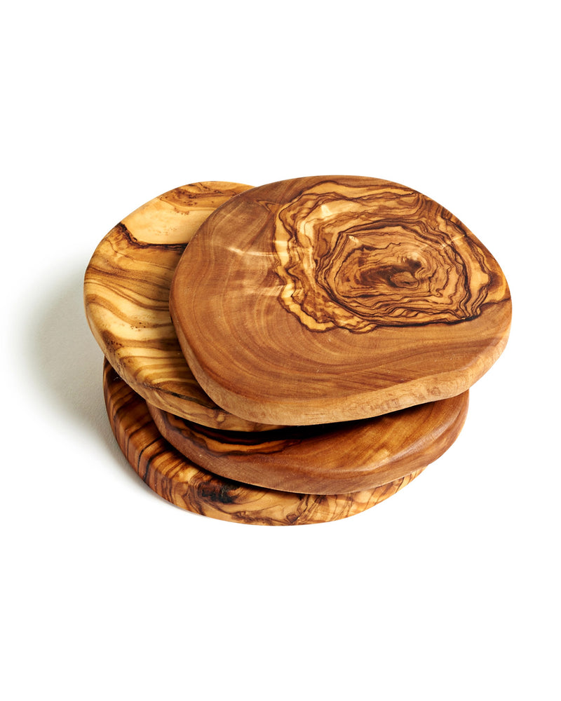 Olive Wood Coasters, Set of 4