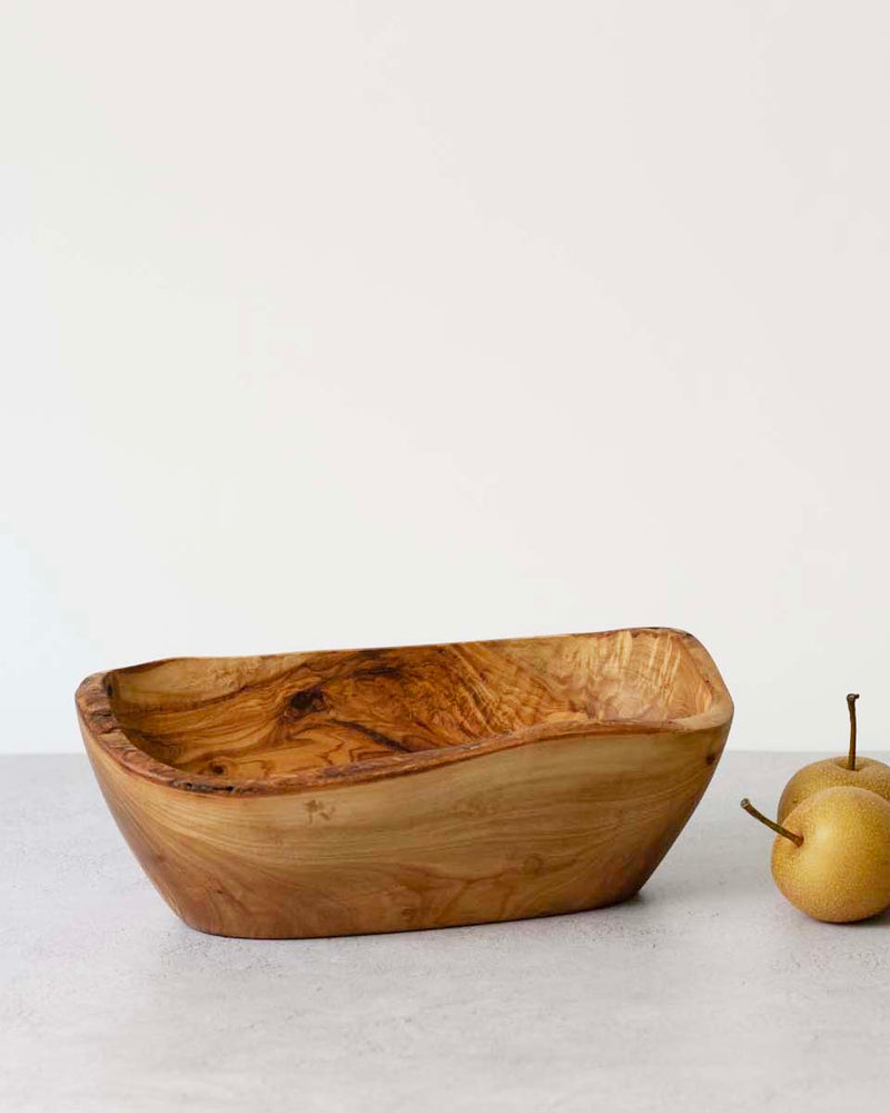Oblong Olive Wood Fruit Bowl