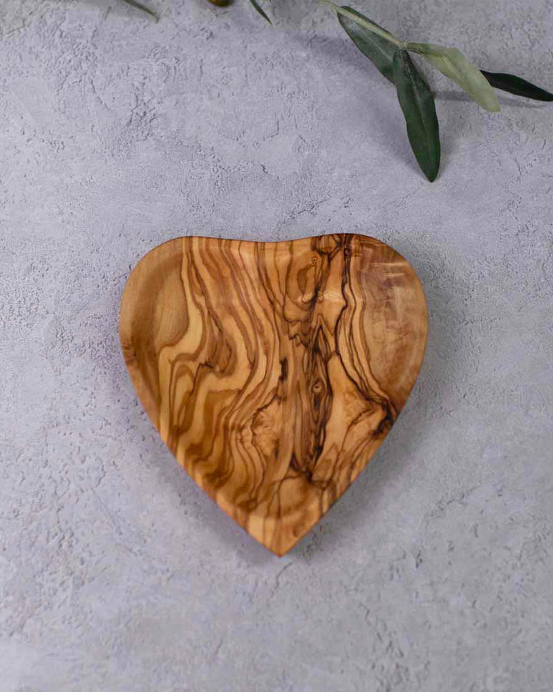 Heart-Shaped Olive Wood Bowl