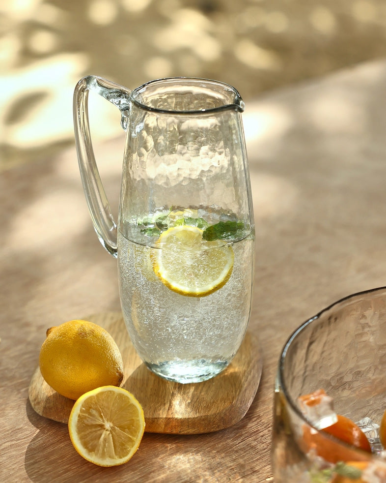 Pebbled Glass Pitcher
