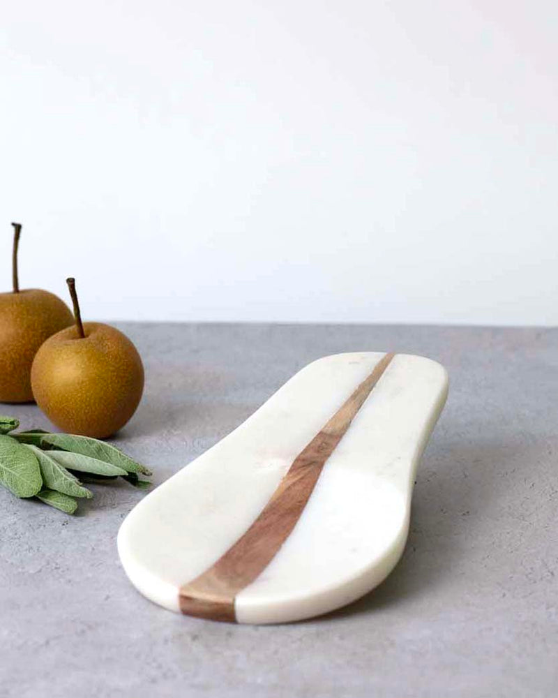 Marble and Wood Spoon Rest