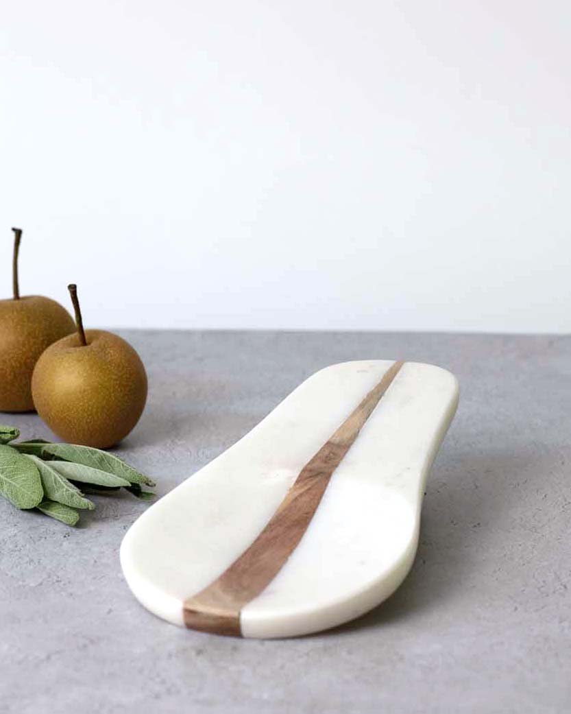 Marble and Wood Spoon Rest