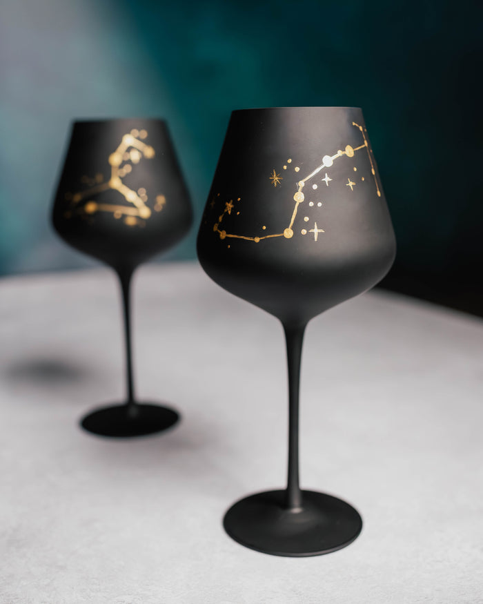 Zodiac Wine Glasses - Custom Hand-painted, Sold Individually