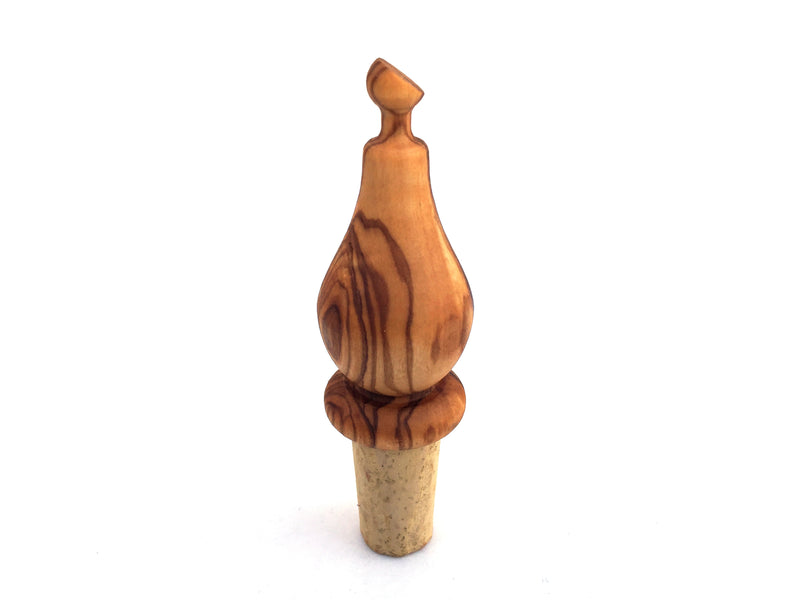 Olive Wood Bottle Stopper - Pear