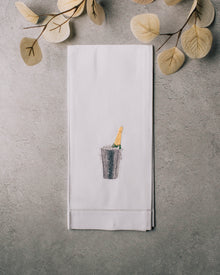 Champagne On Ice Embroidered Hand Towel