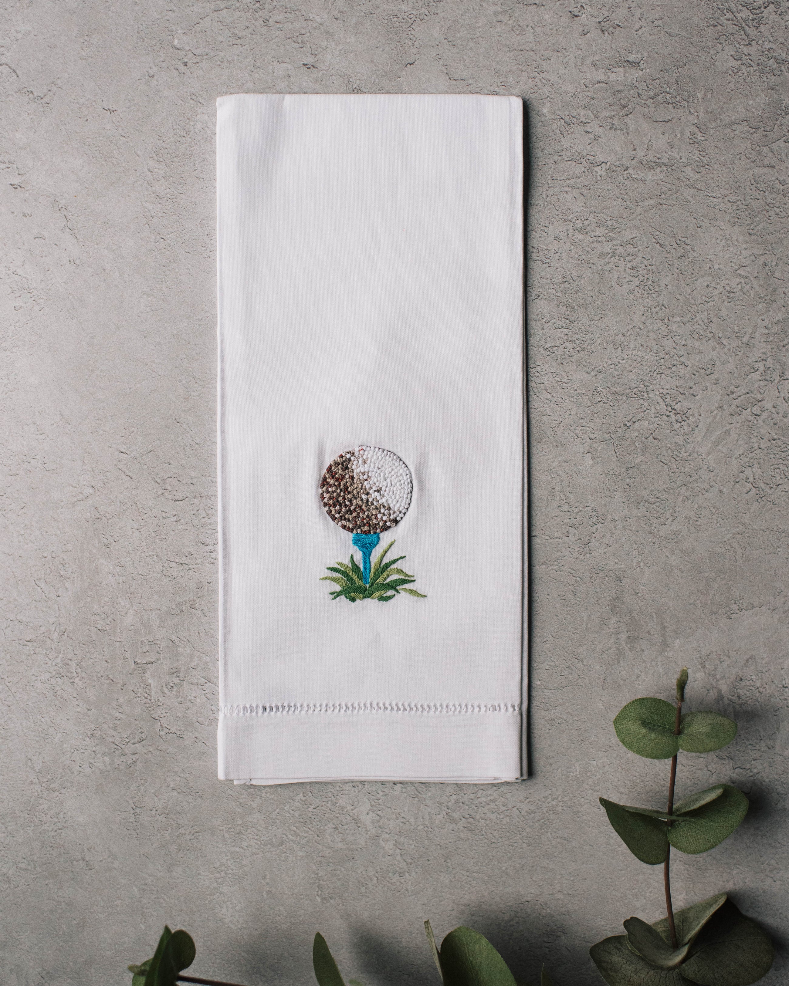 Golf Ball Embroidered Hand Towel
